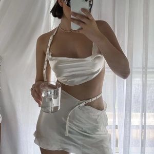 Heart of Sun Swim, Harlow Silk Top and Skirt Set